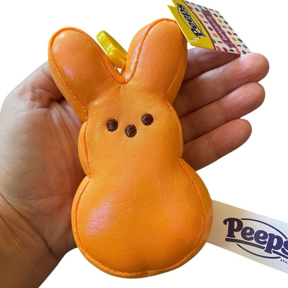 Peeps Metallic Iridescent Orange Backpack Clip 4.5” Collectible Plush Keychain - Picture 3 of 3